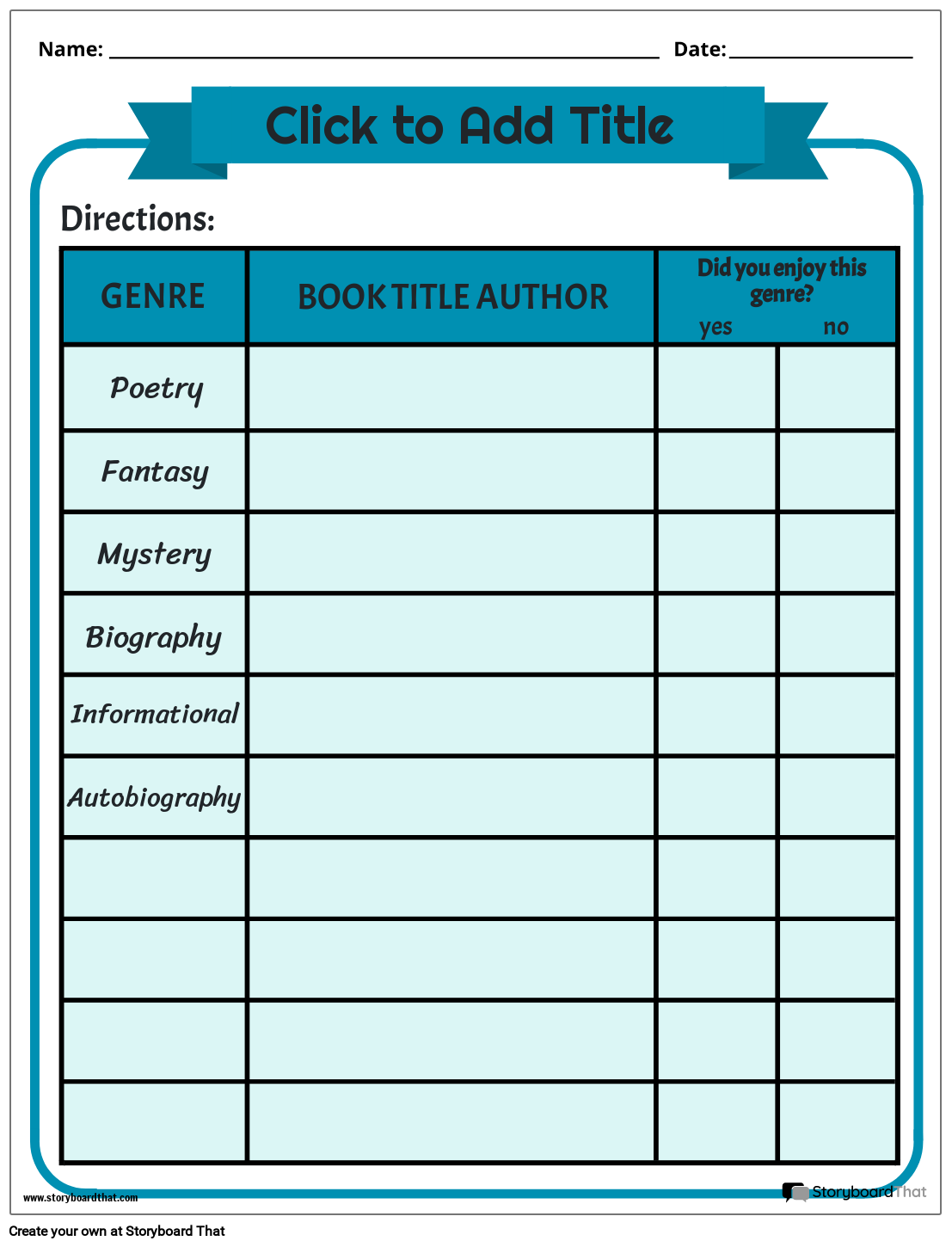 Free Genre Worksheets Literature Types And Reading