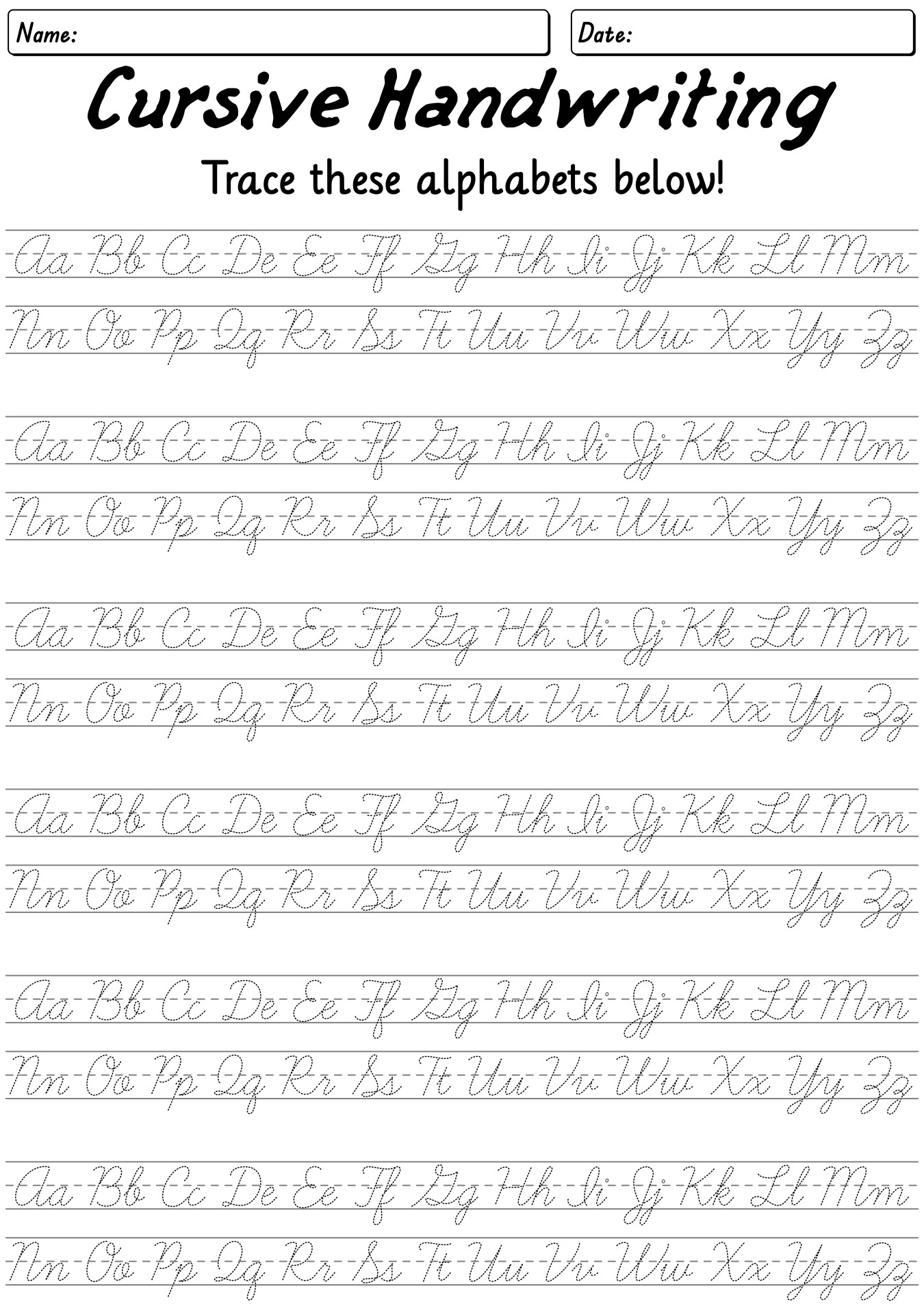 Free Printable Adult Handwriting Practice Sheets
