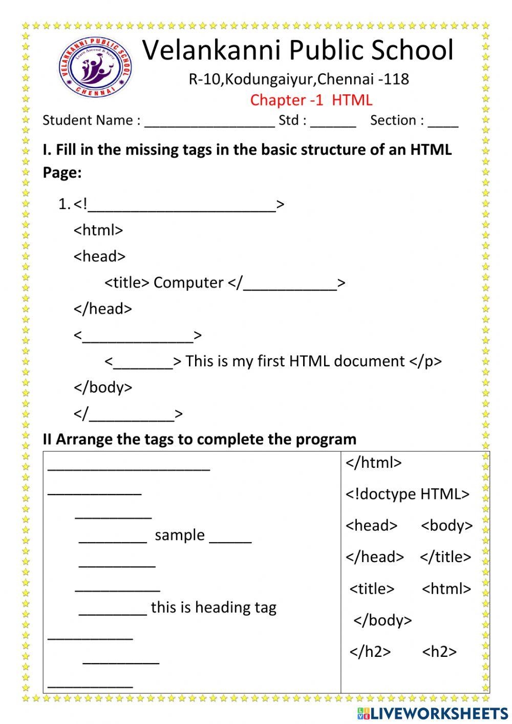 Free Html Worksheet Download Free Html Worksheet Png Images Free Worksheets On Clipart Library