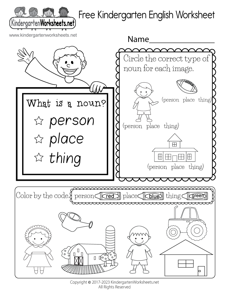 Free Kindergarten Printable Worksheets Pdf