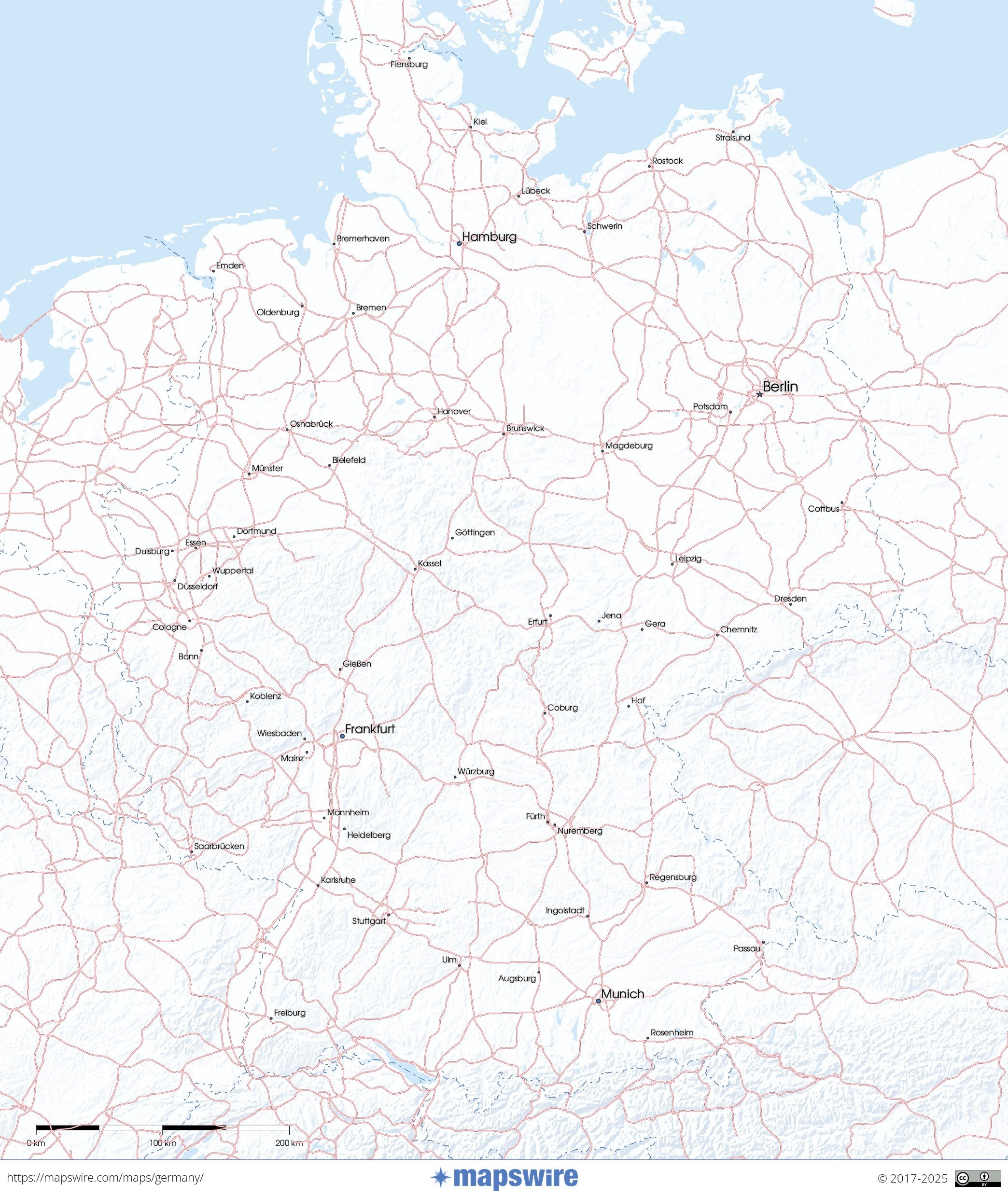 Free Maps Of Germany Mapswire