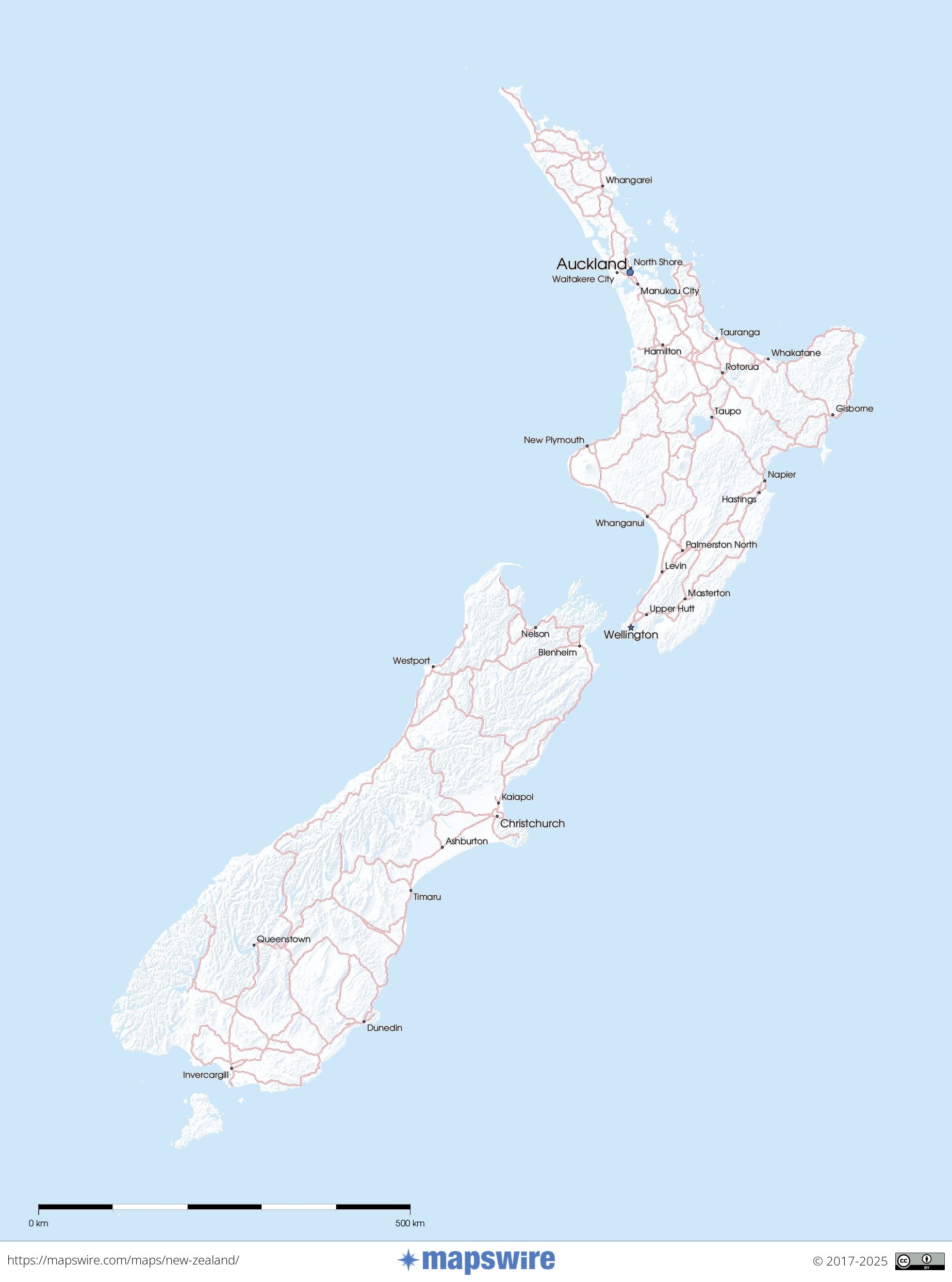 Free Maps Of New Zealand Mapswire
