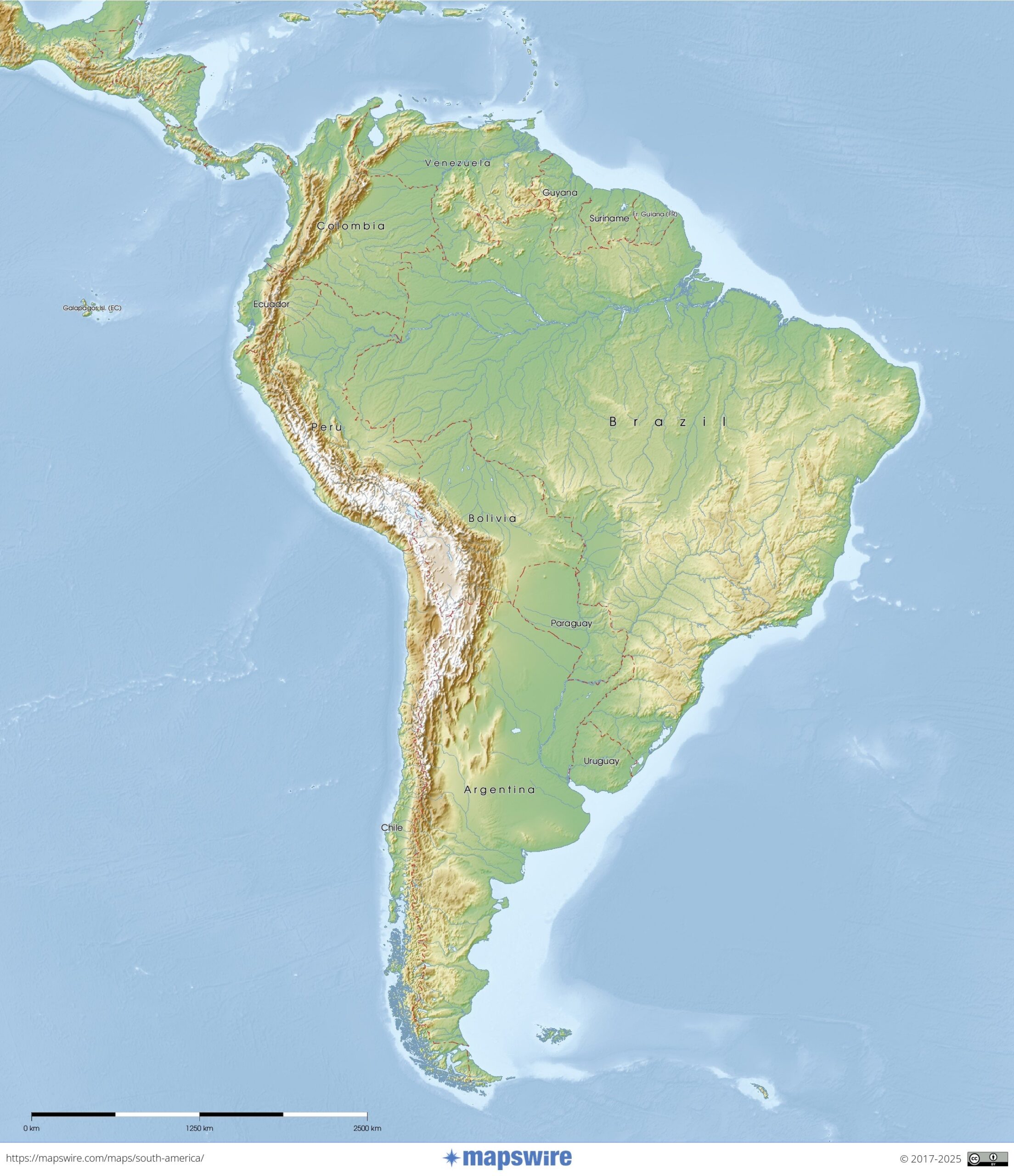Free Maps Of South America Mapswire