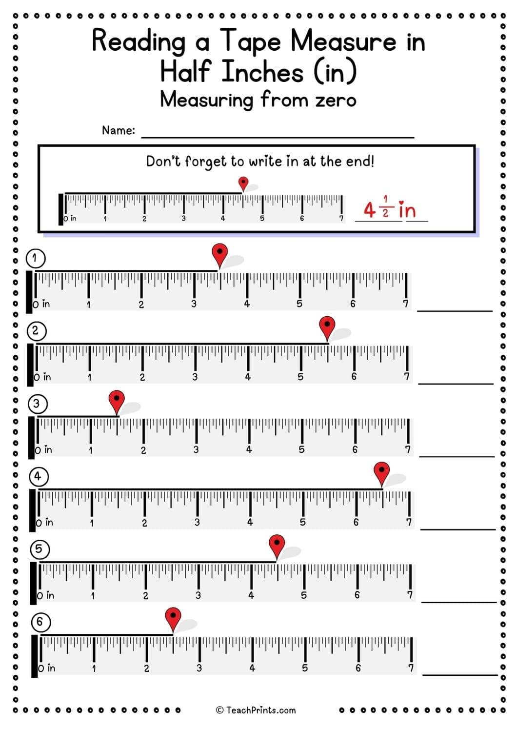 Printable Tape Measure Cheat Sheet