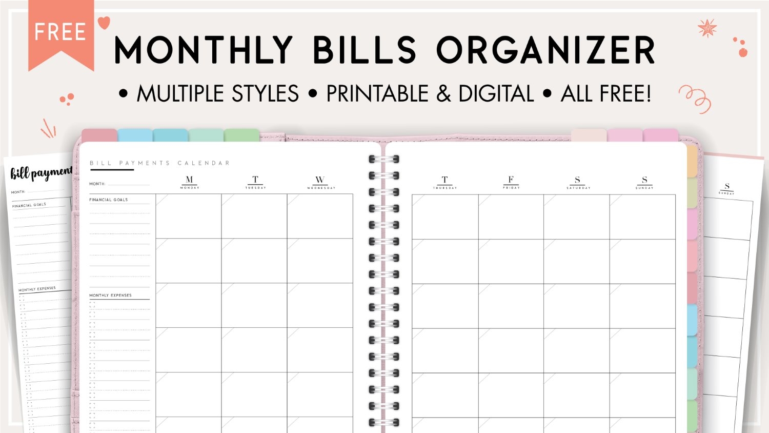 Monthly Bill Sheet Printable