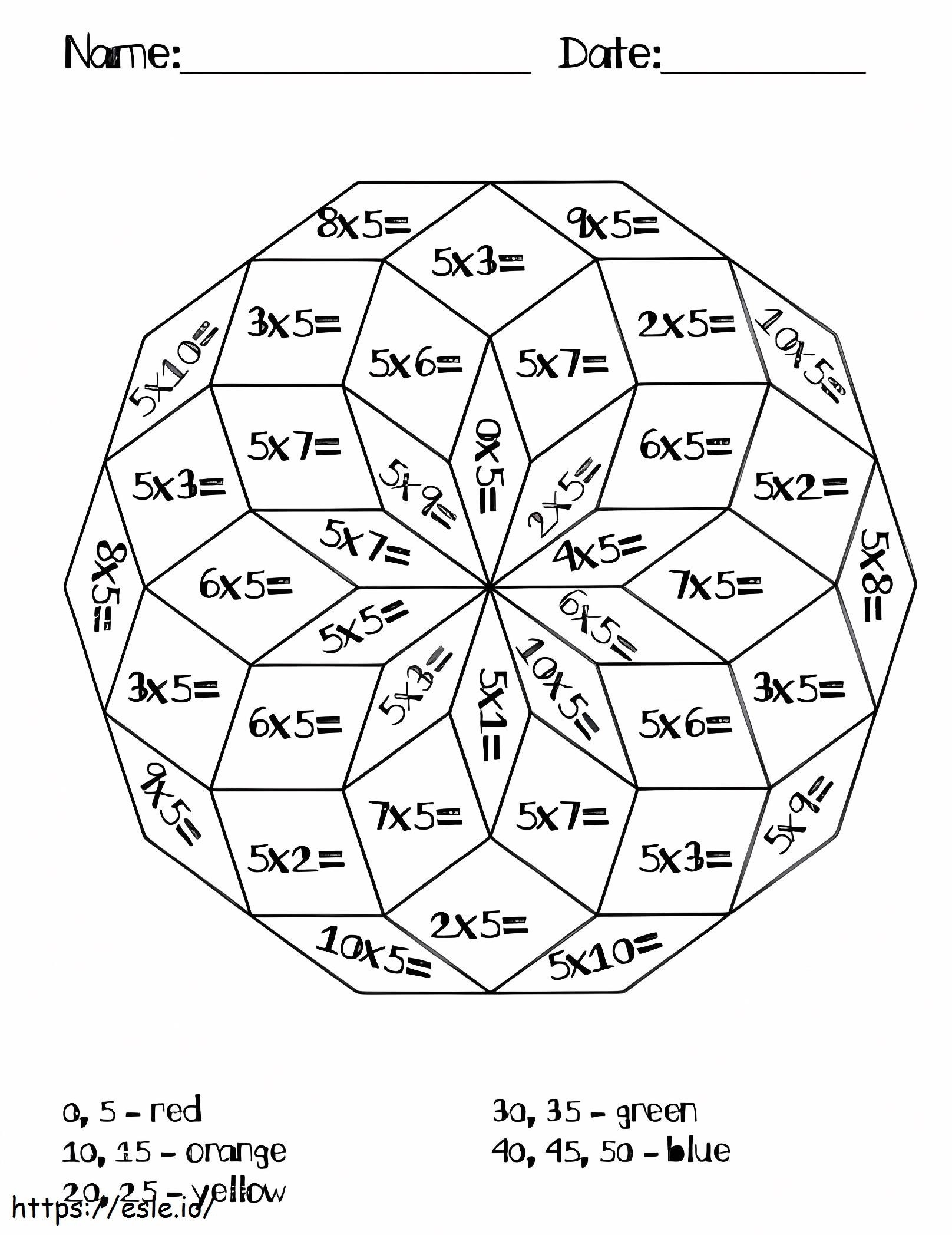 Free Multiplication Color By Number Coloring Page