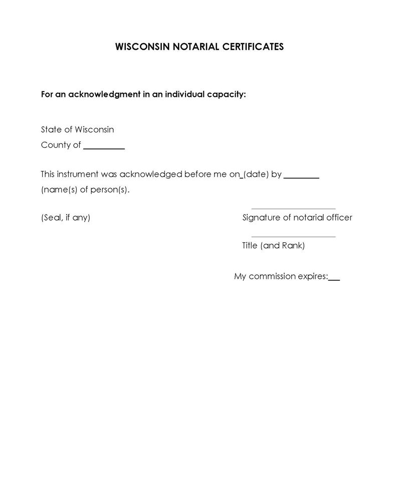 Free Notary Acknowledgment Forms Templates