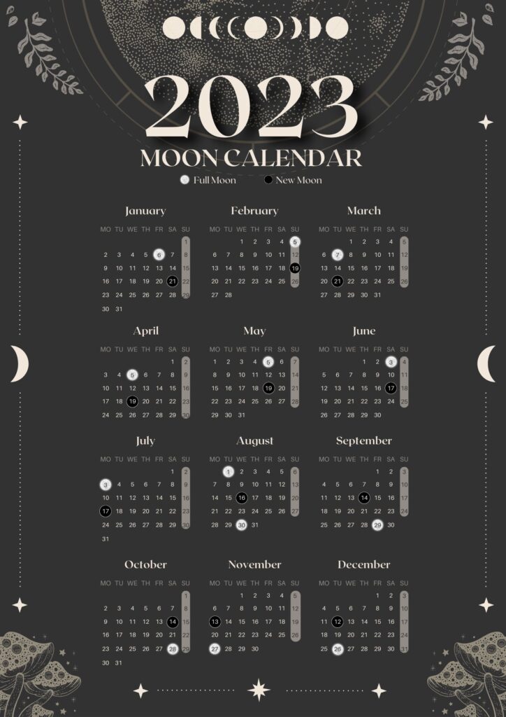 Printable Full Moon Calendar 2026 - Free Printable Template