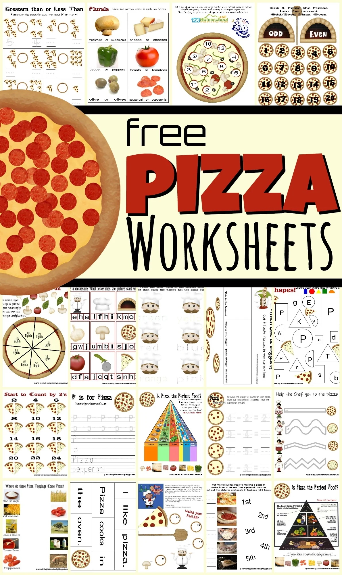 Free Printable Pizza Worksheets