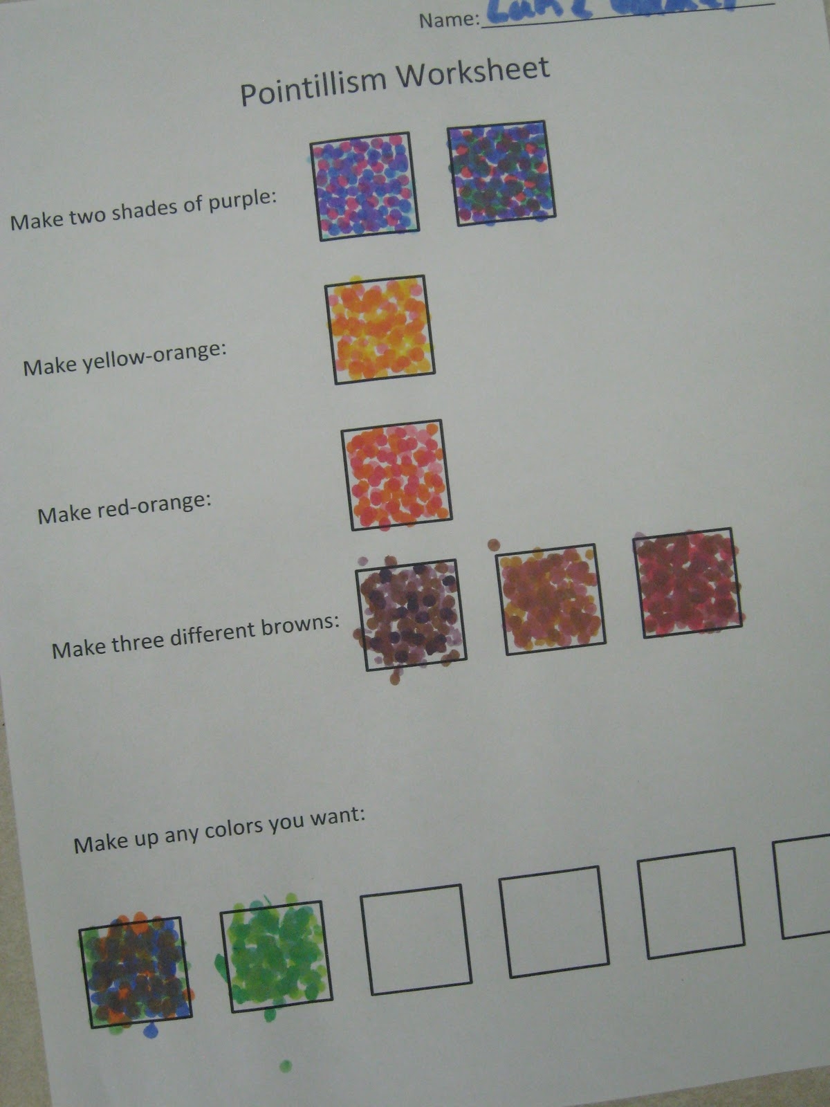 Free Pointillism Worksheet Download Free Pointillism Worksheet 