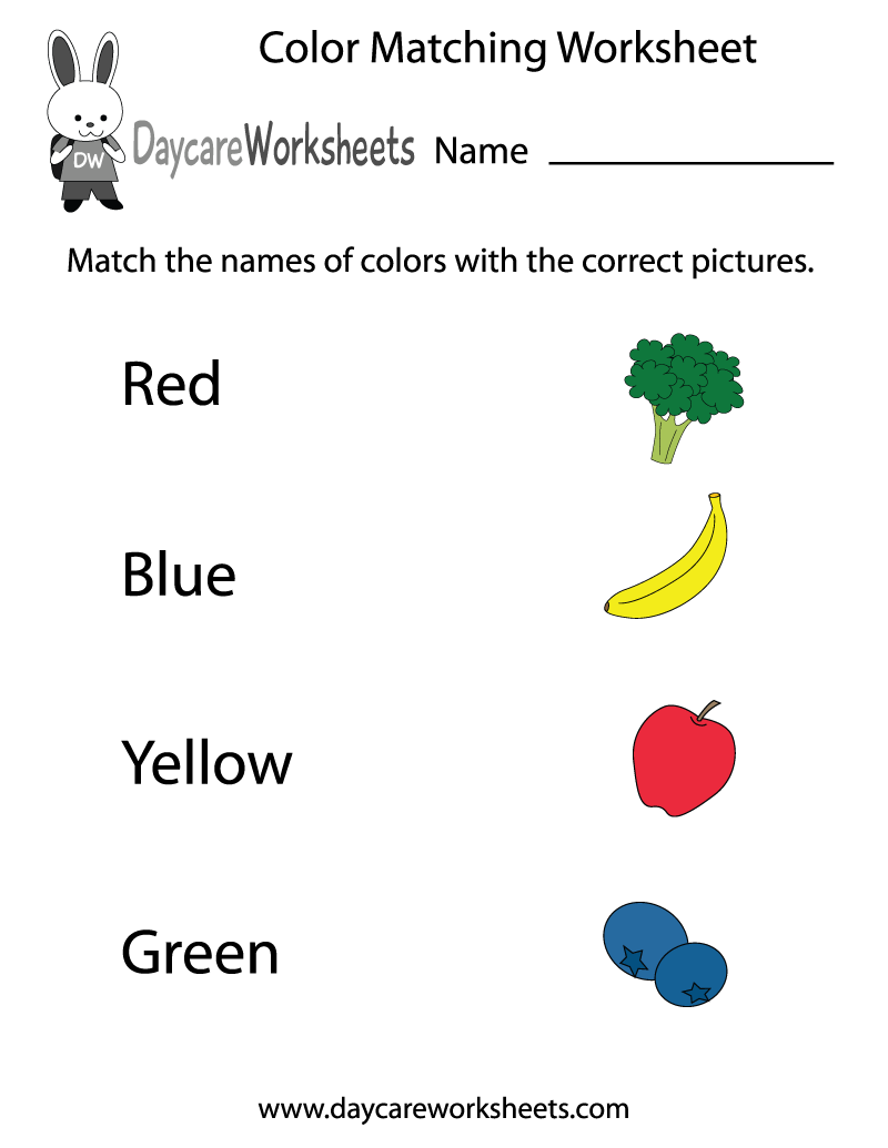 Color Match Worksheet Printable