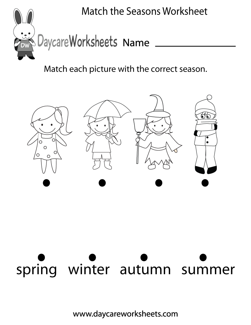 Free Preschool Match The Seasons Worksheet Free Preschool Match The Seasons Worksheet
