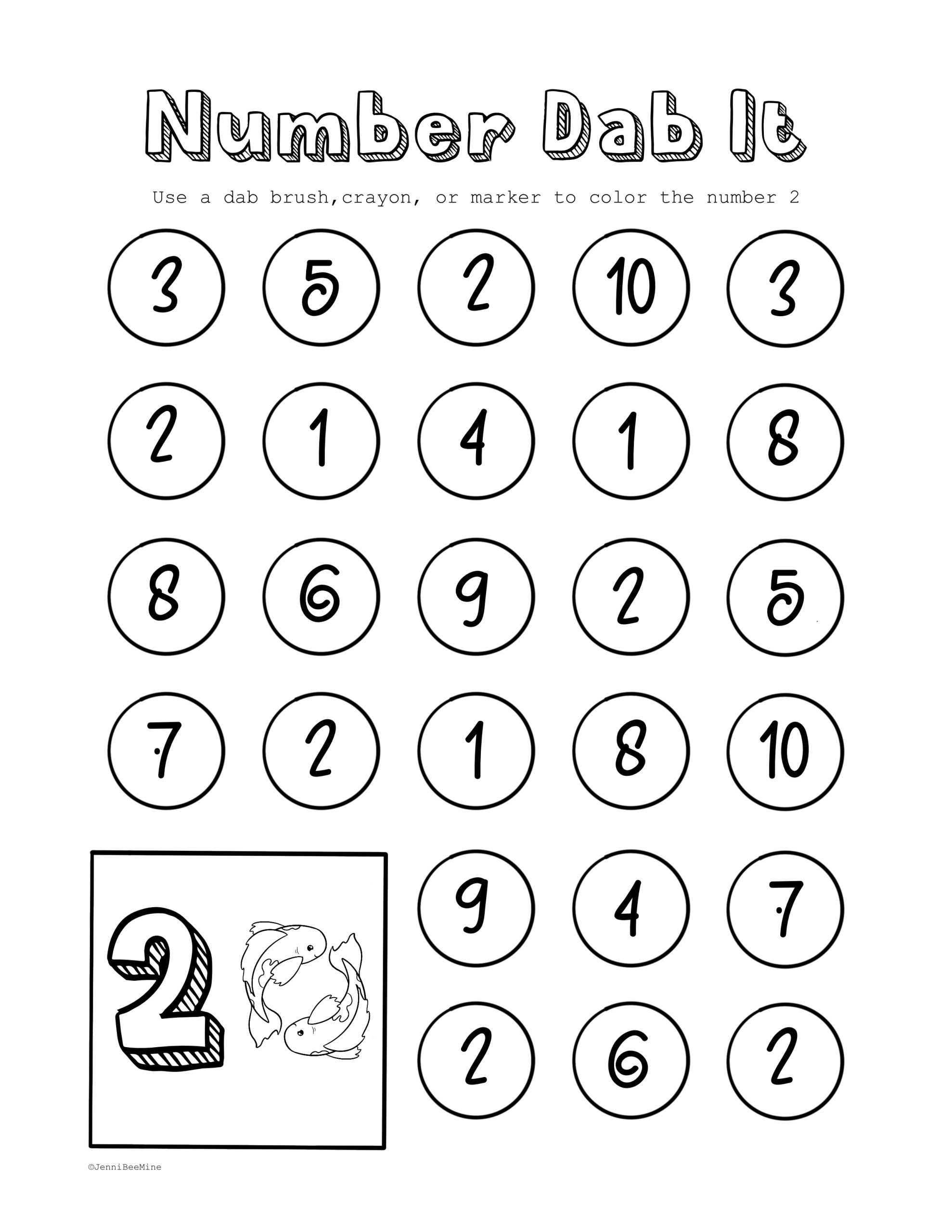 Free Preschool Printables Number 2 Jennibeemine
