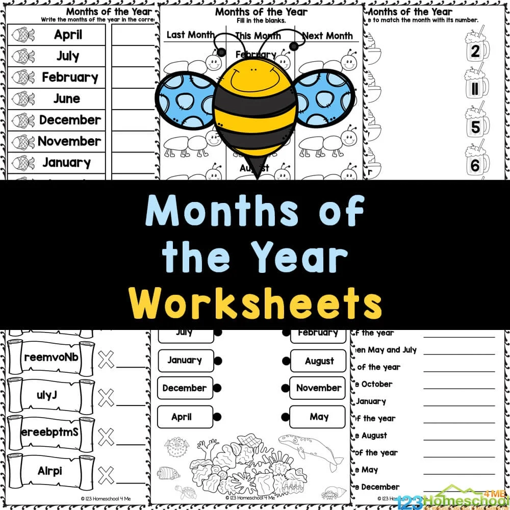 FREE Printable 12 Months Of The Year Worksheets FREE Printable 12 Months Of The Year Worksheets