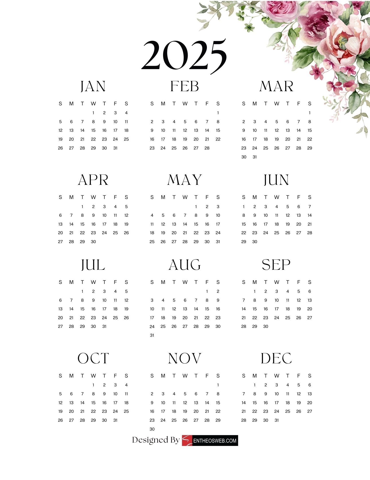 Full Size Printable Calendar