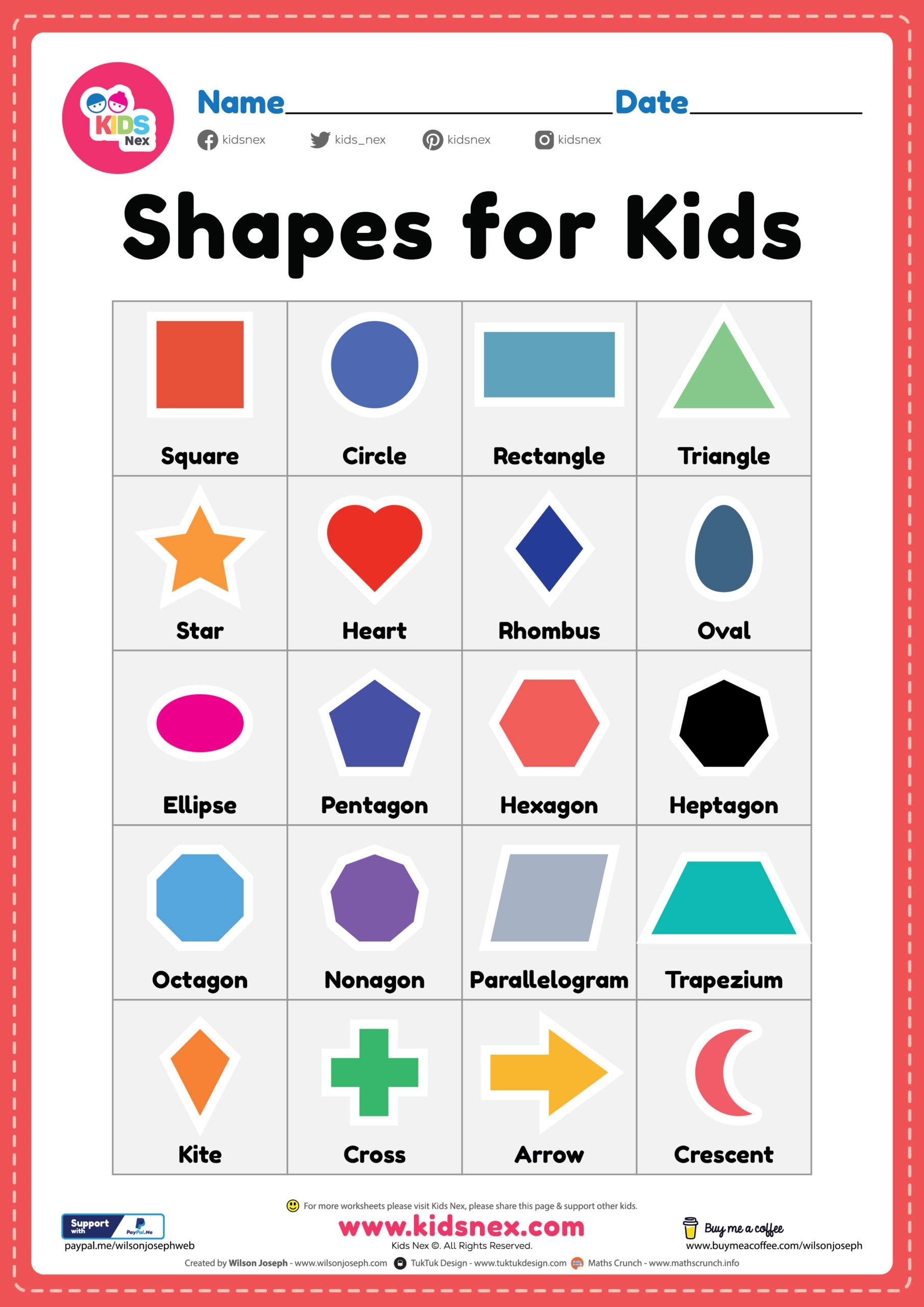 2d Shapes Printable Worksheets