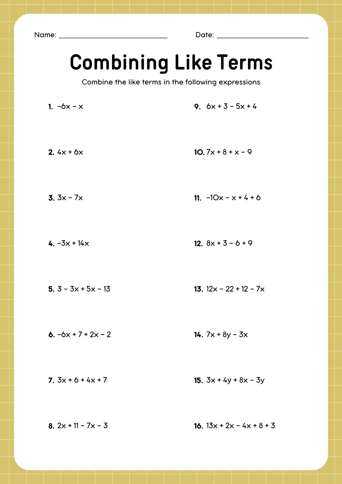 8th Grade Free Printable Worksheets
