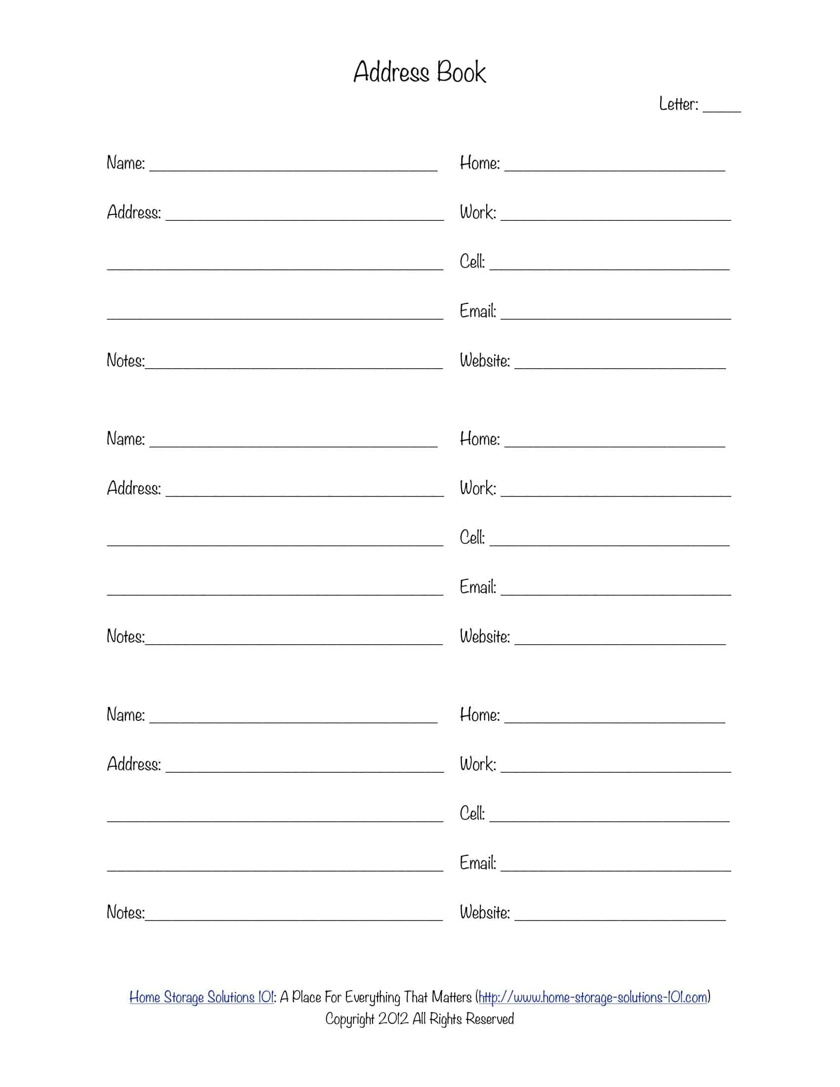 Address Book Sheets Printable Address Book Sheets Printable