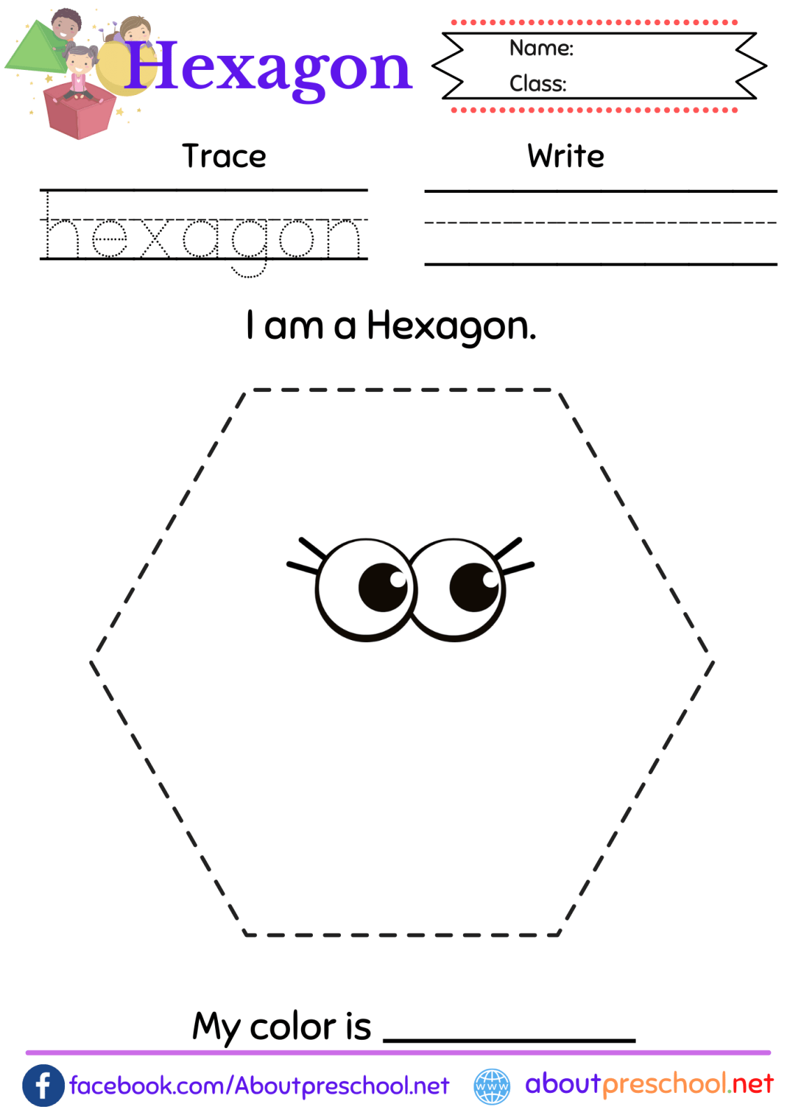 Free Printable Hexagon Worksheets Free Printable Hexagon Worksheets