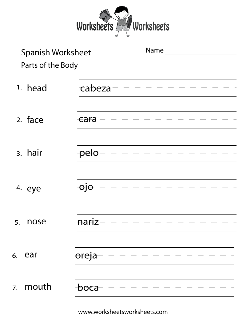 Spanish Free Printable Worksheets