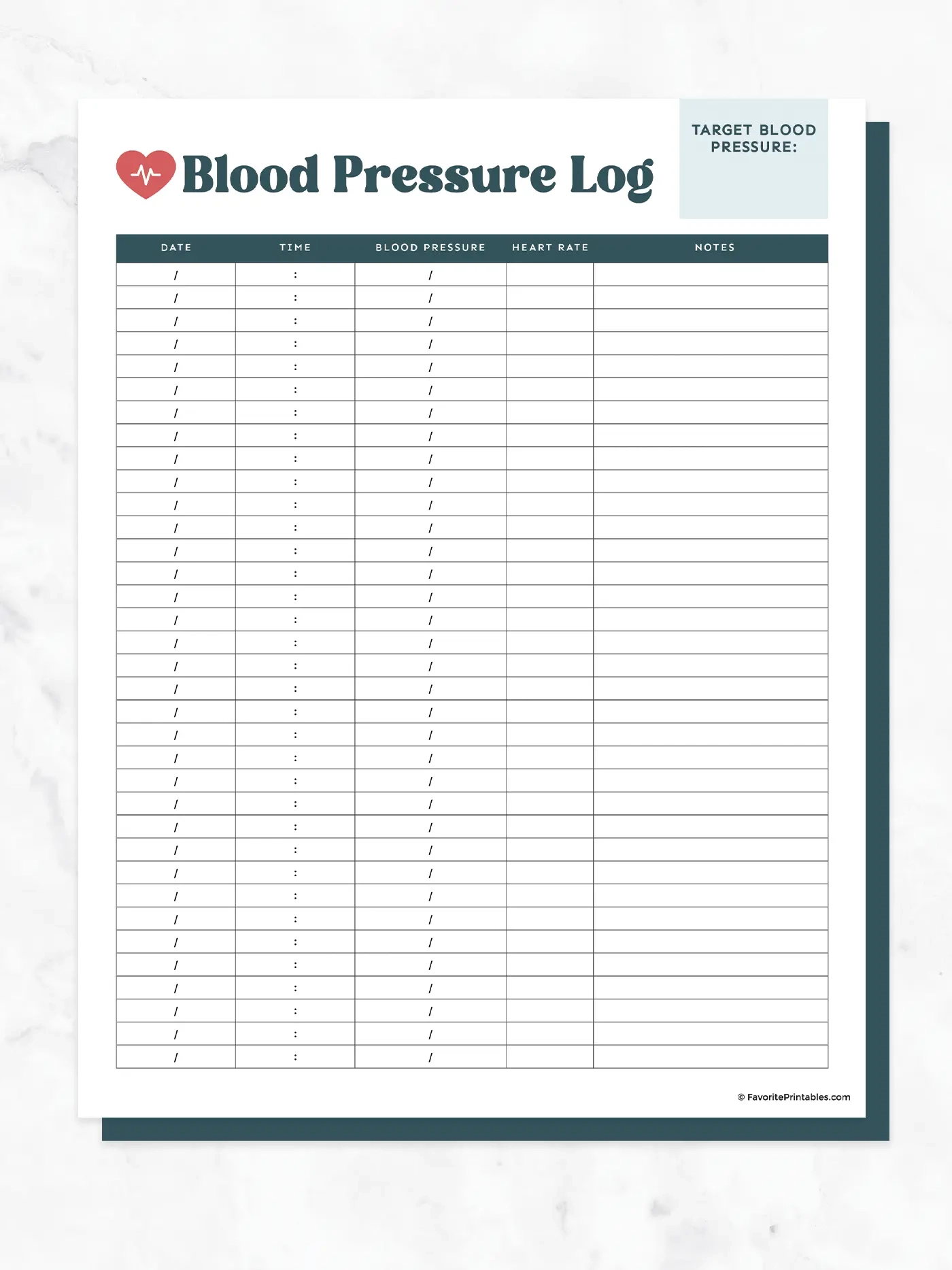 Printable Blood Pressure Charts For Adults