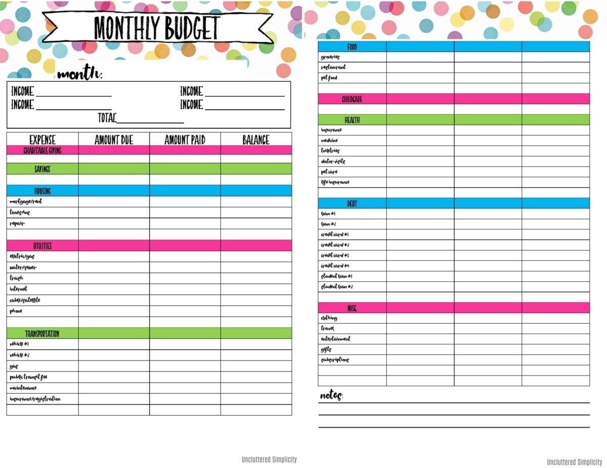 Free Printable Budget Planning Worksheets Organize Declutter Free Printable Budget Planning Worksheets Organize Declutter