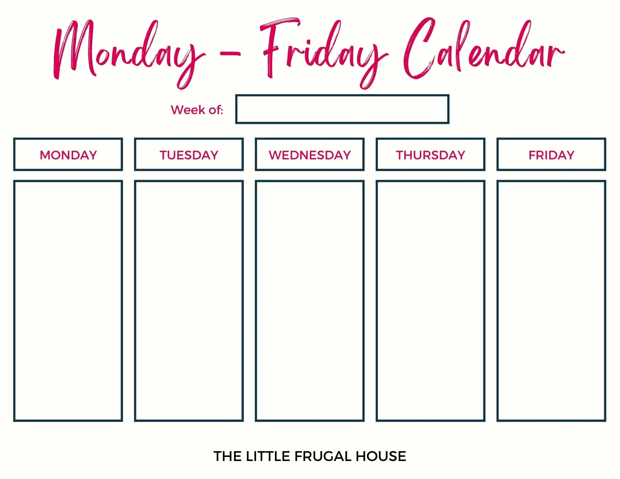Free Printable Calendar Monday To Sunday