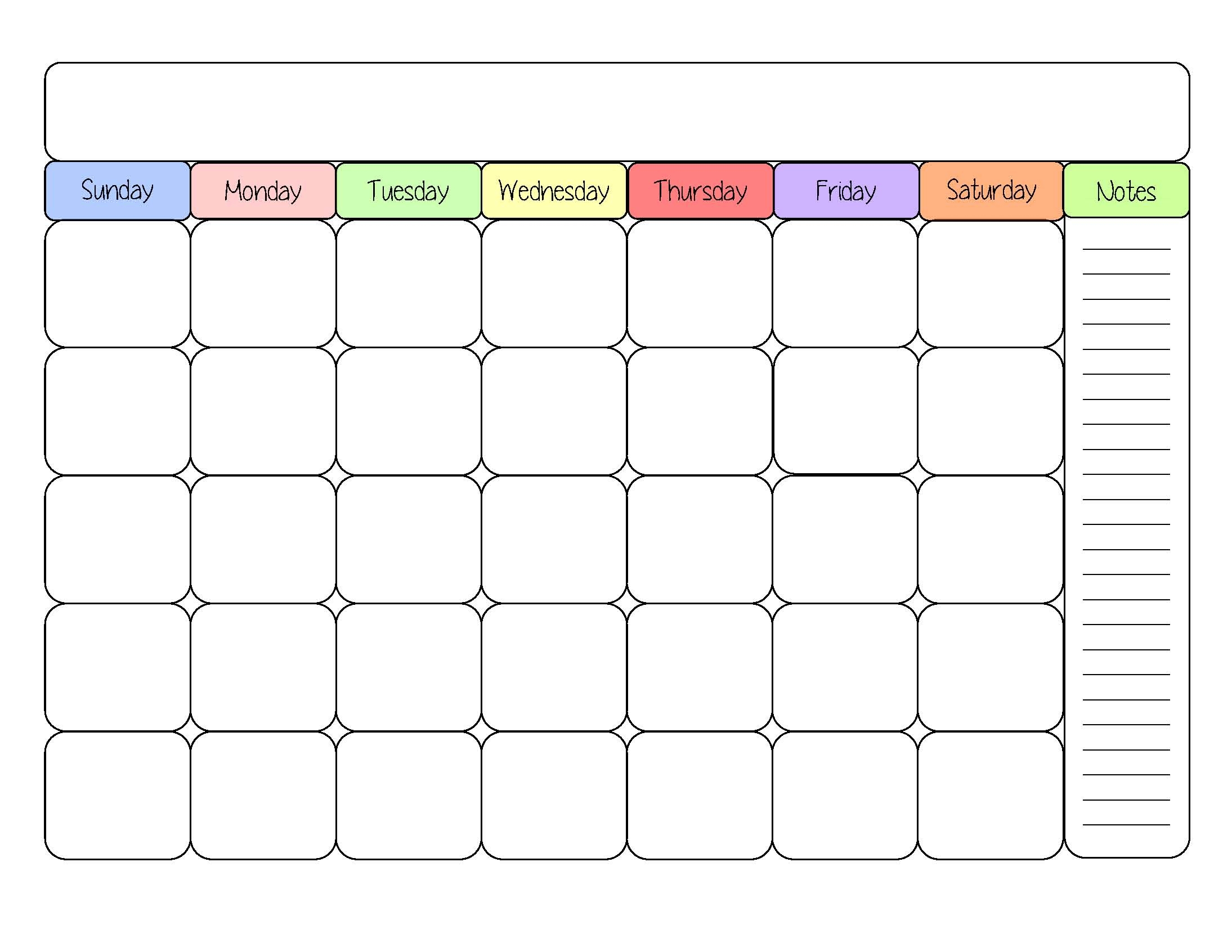 Printable Calendar Template Free Printable Calendar Template Free