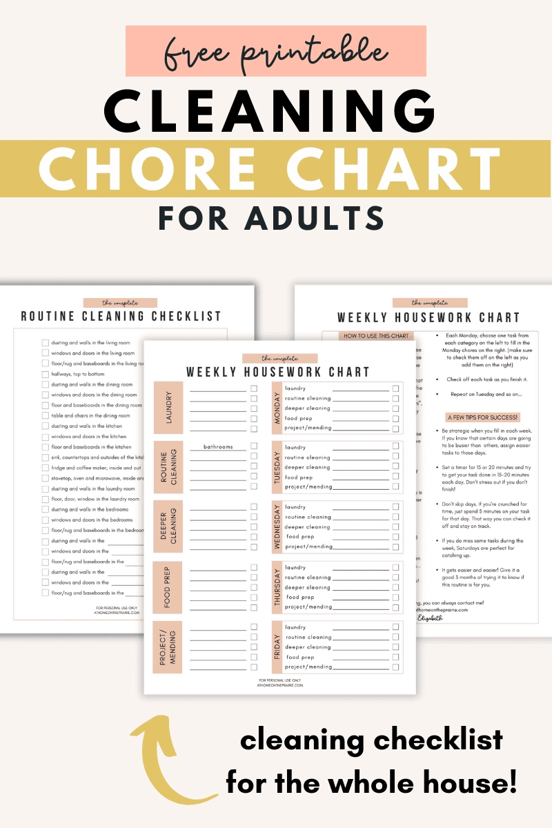 Free Printable House Cleaning Chore Charts