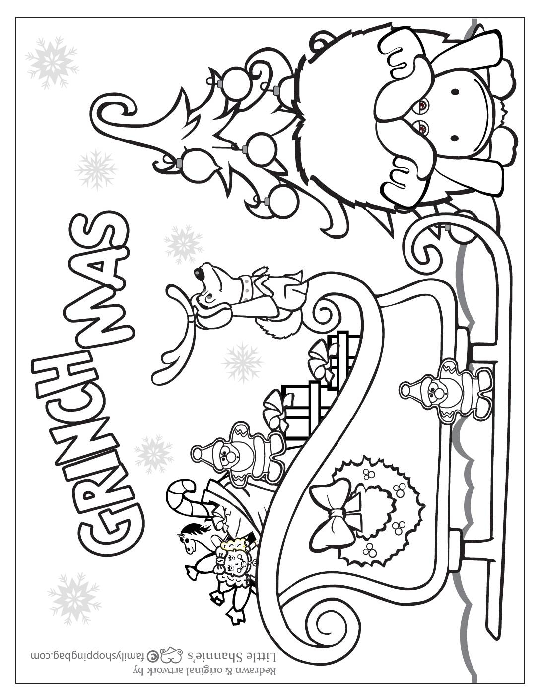 Free Printable Christmas Grinch Coloring Pages And More Lil Shannie