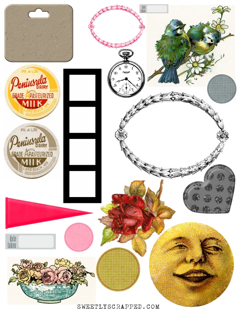 Free Printable Digital Collage Sheets