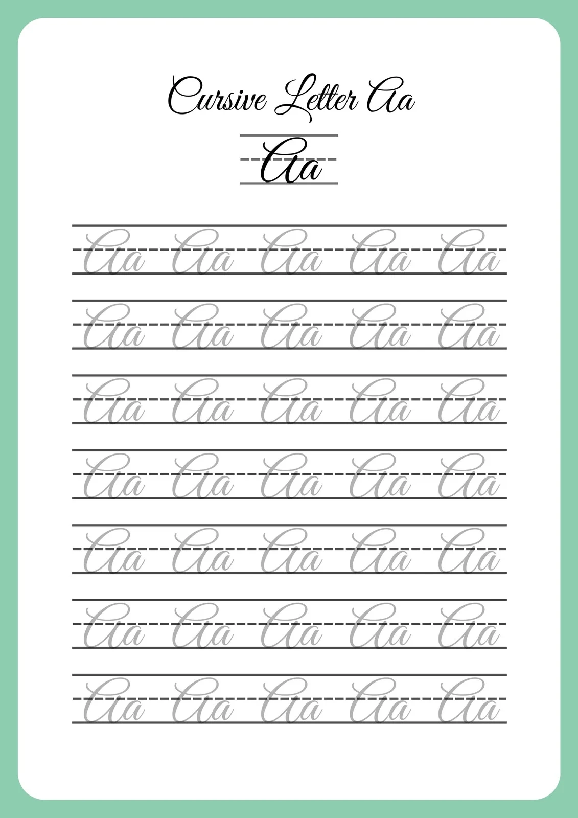 Free Printable Cursive Writing Worksheet Templates Canva