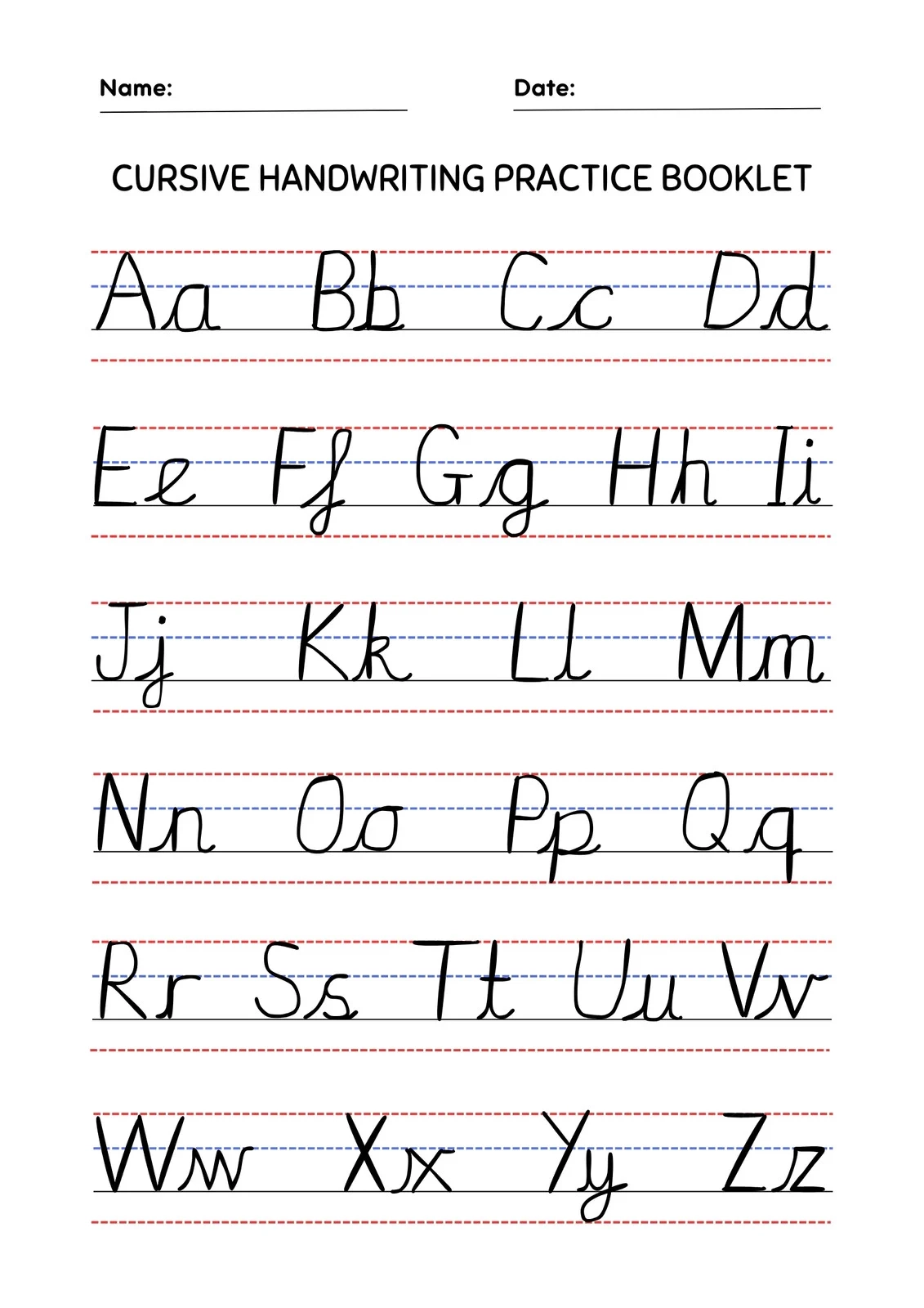 Handwriting Worksheets Printable Cursive
