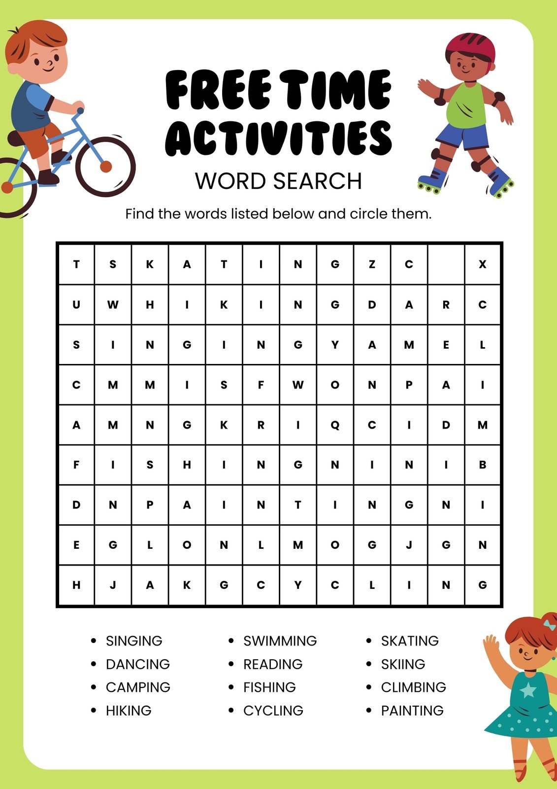 Printable Fun English Worksheets