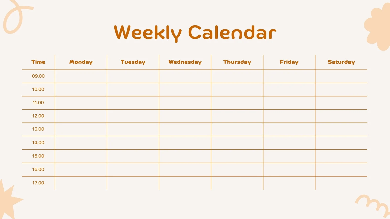 Calendar With Times Printable