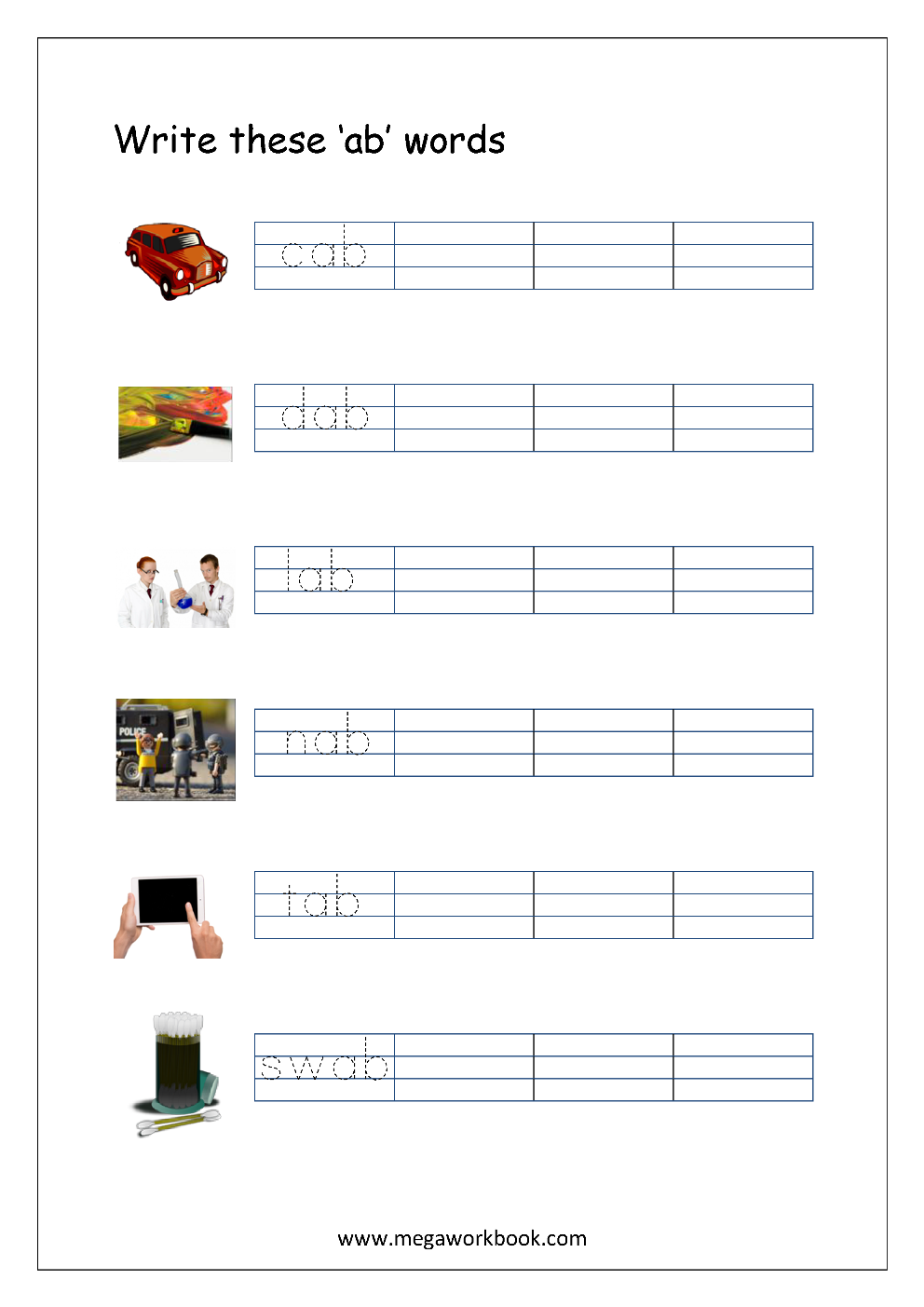 Free Printable CVC Words Writing Worksheets For Kids Three 