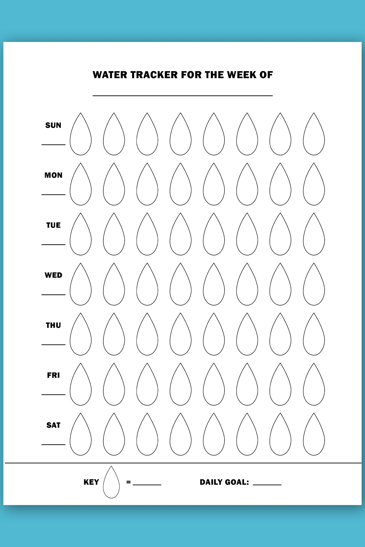Free Printable Digital Water Tracker Template Set