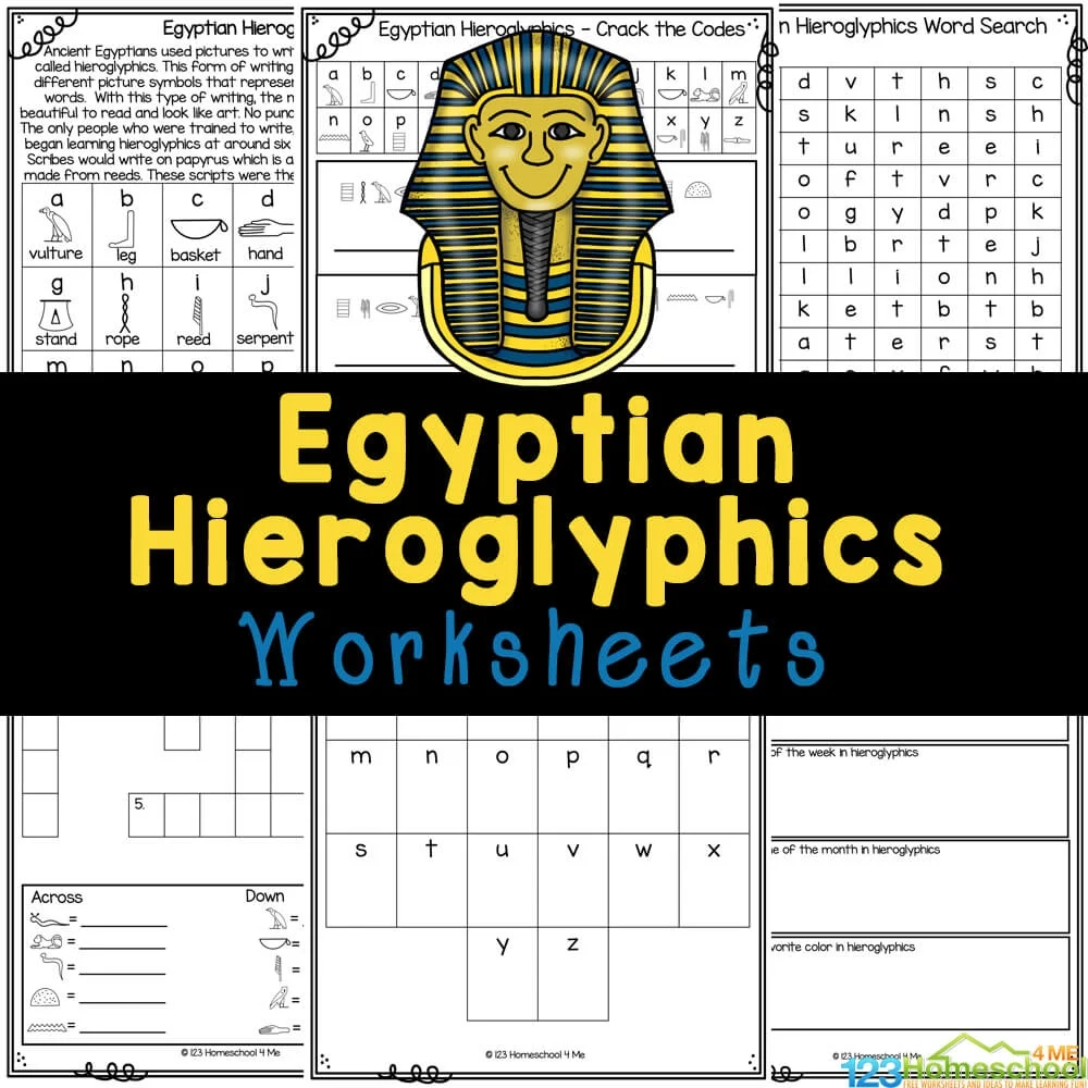 FREE Printable Egyptian Hieroglyphics Alphabet Worksheets FREE Printable Egyptian Hieroglyphics Alphabet Worksheets