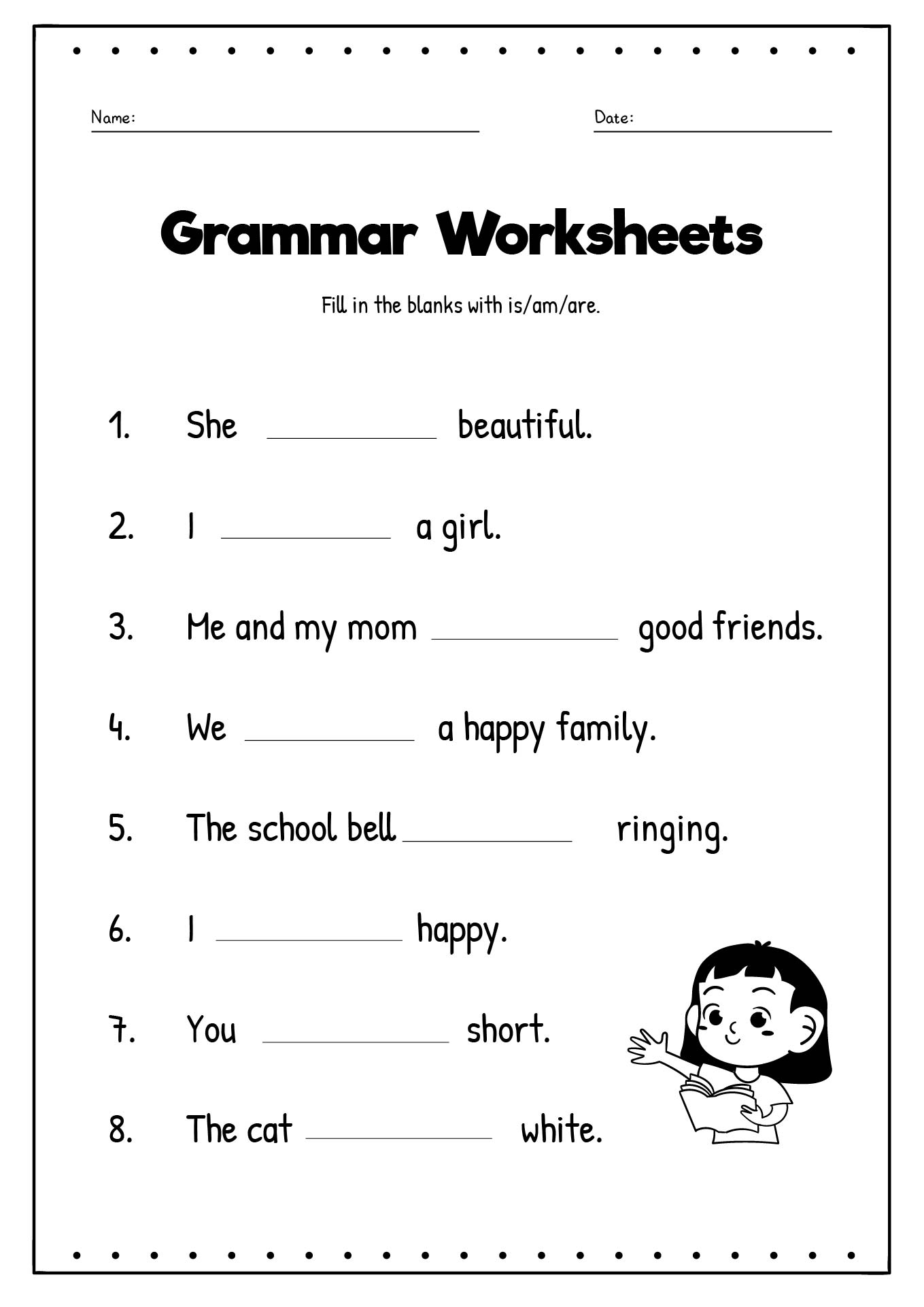 Free Printable English Grammar Worksheets