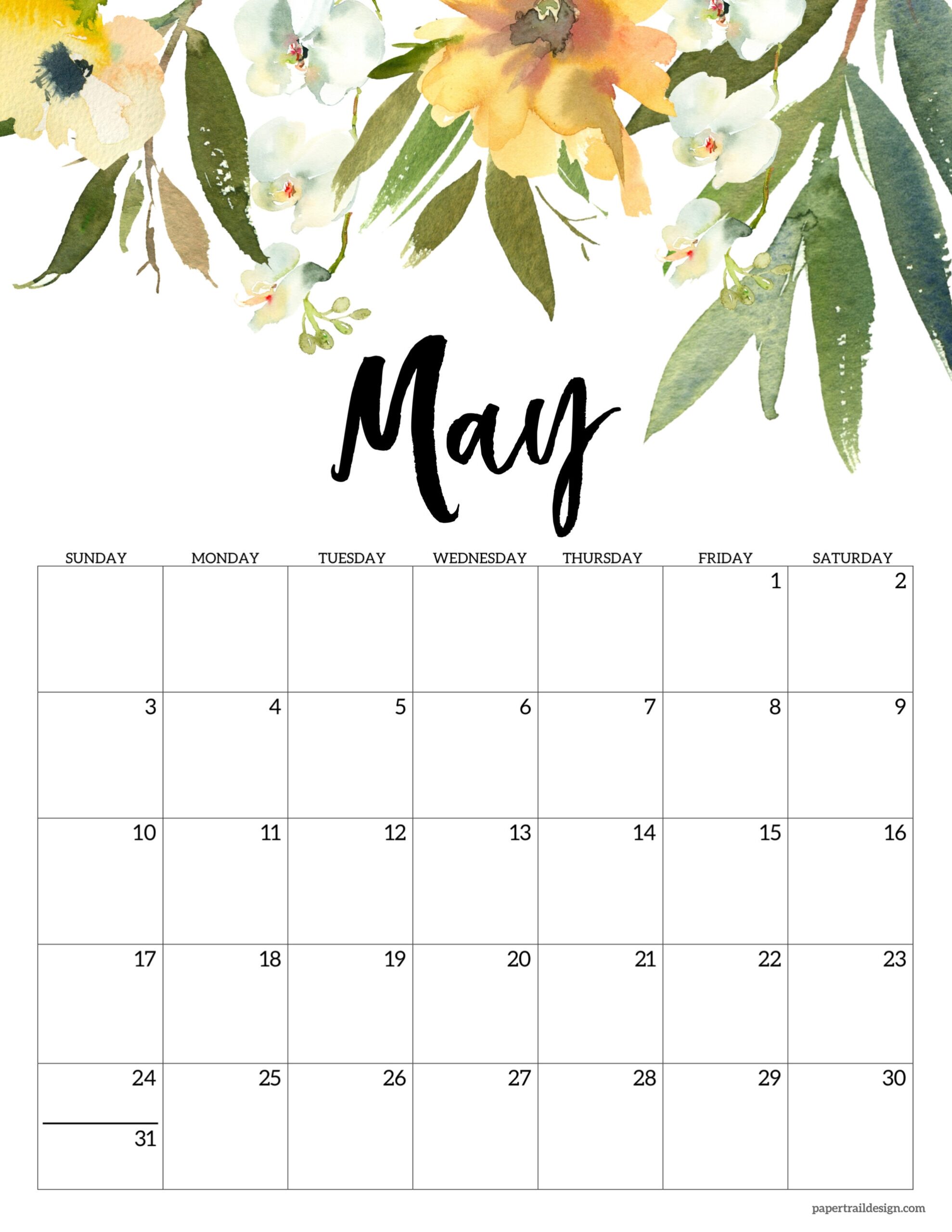 Free May 2026 Calendar Printable
