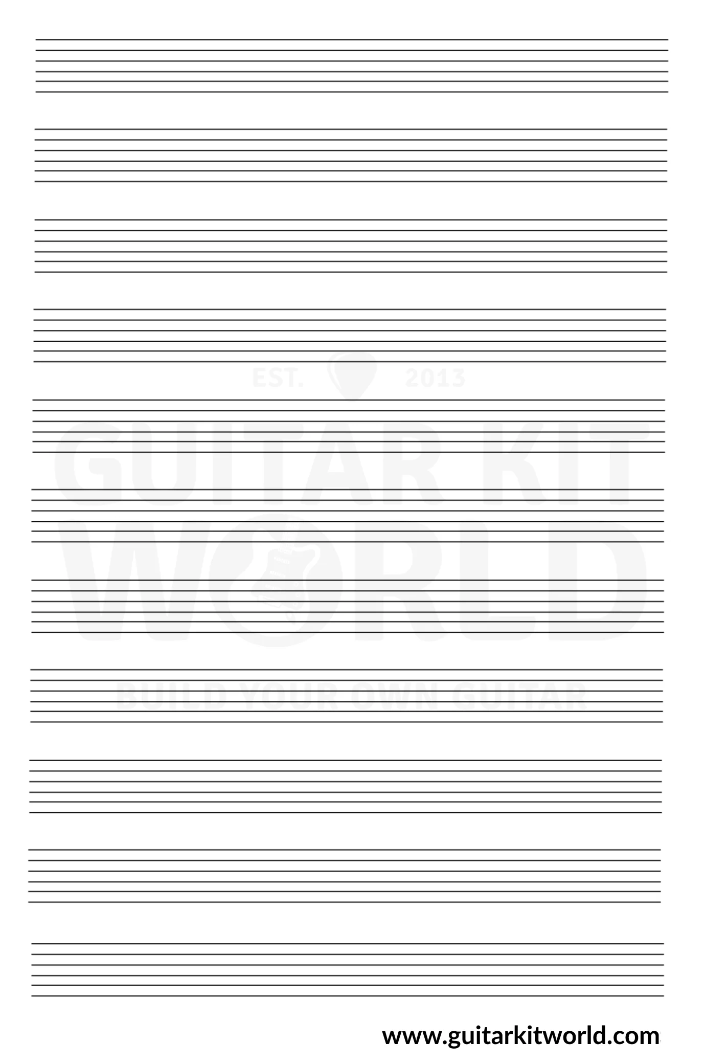 Printable Guitar Tab Sheet Music
