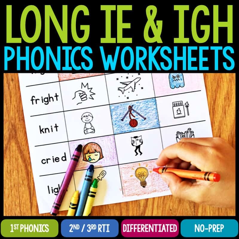 Free Printable Igh Digraph Buy Phonics Digraph Worksheets Preschool Phonics Picture Matching 