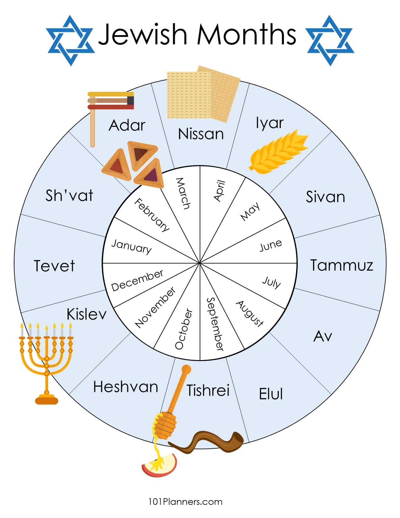 Printable Hebrew Calendar