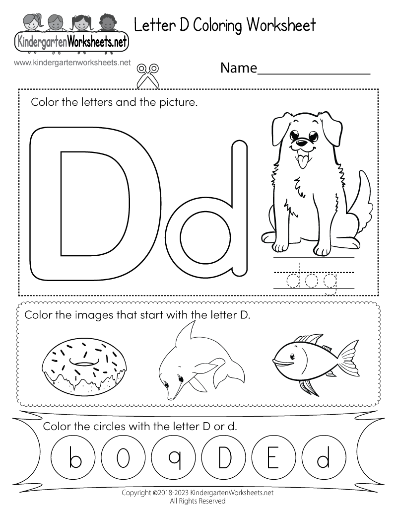 Preschool Printable Letter D Worksheets