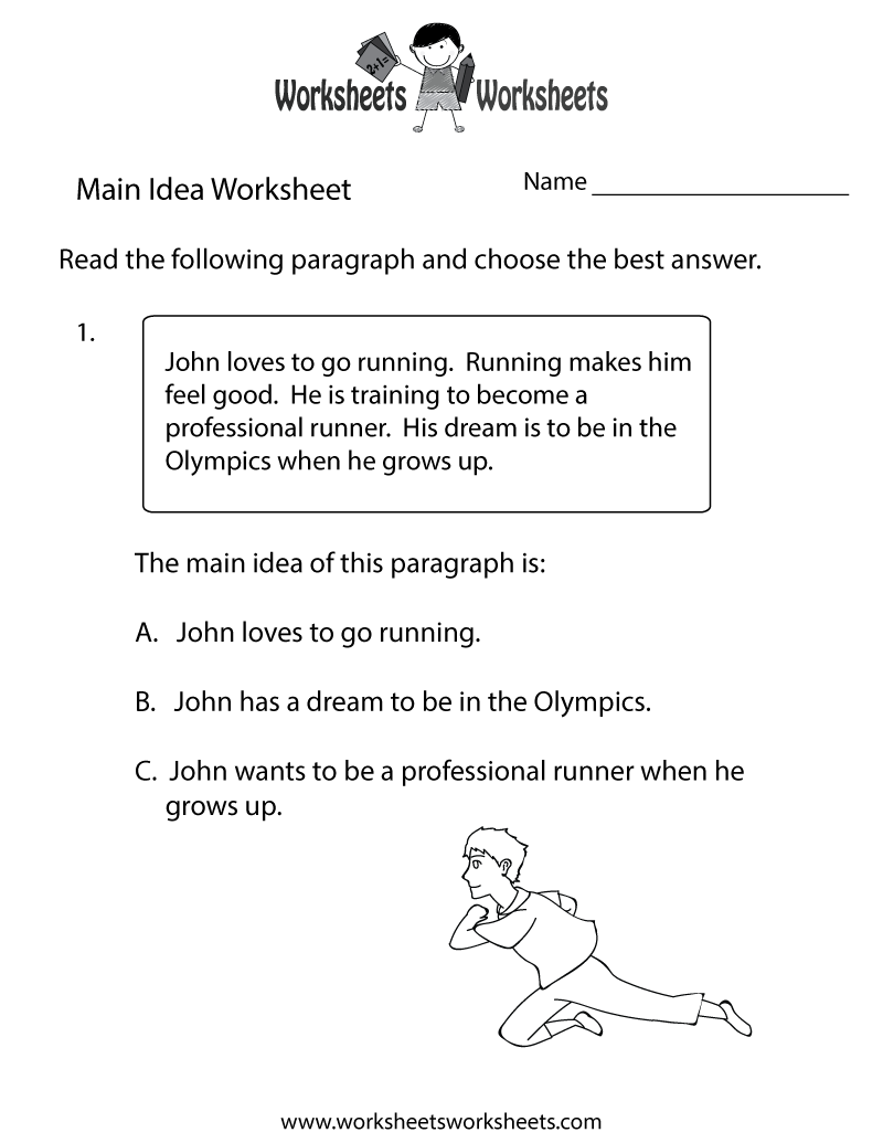 Main Idea Worksheets Free Printable