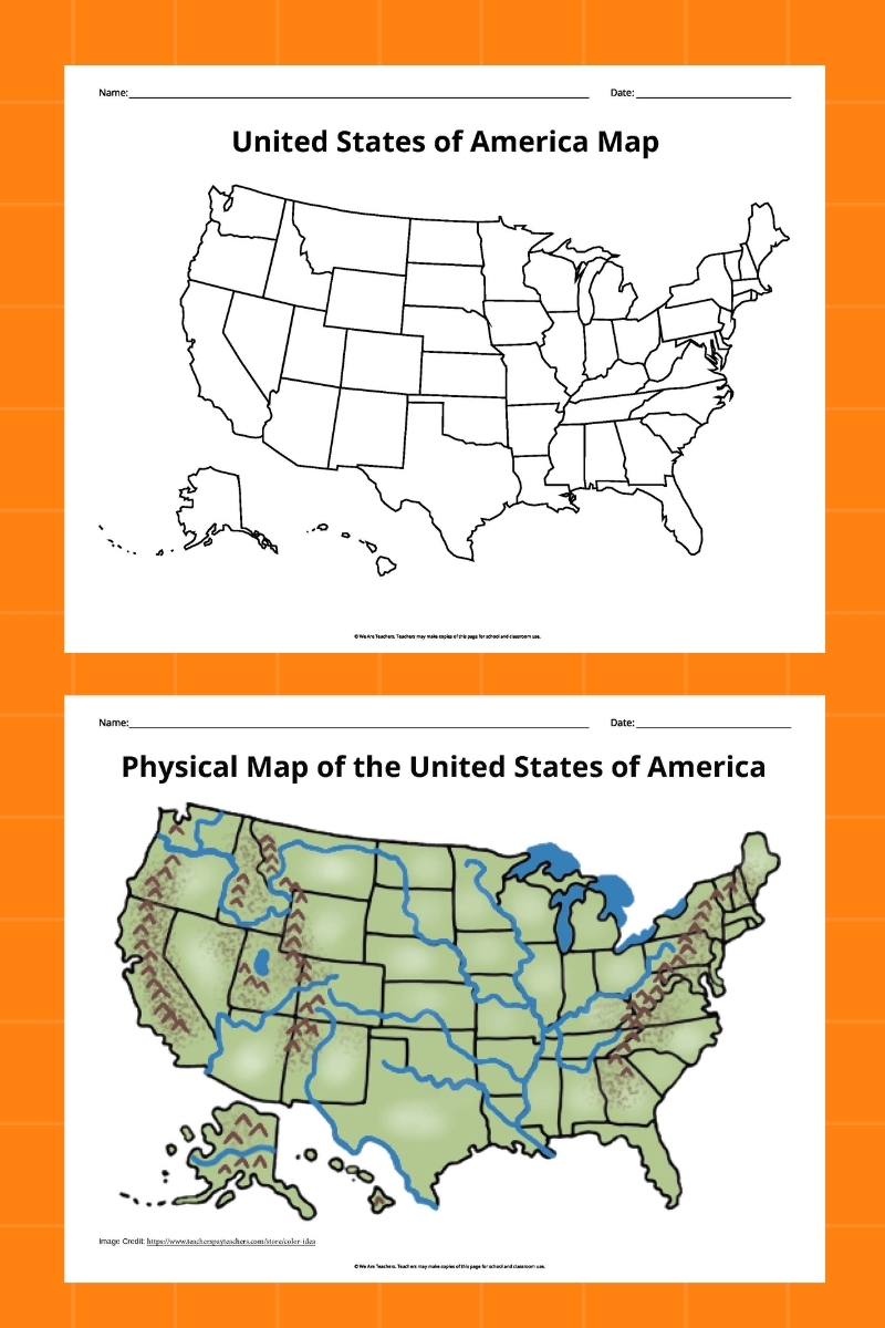 America Printable Map