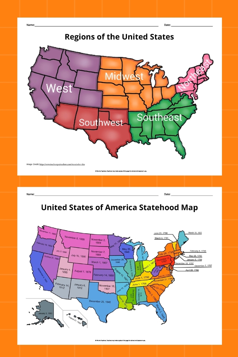 Map Of United States Free Printable