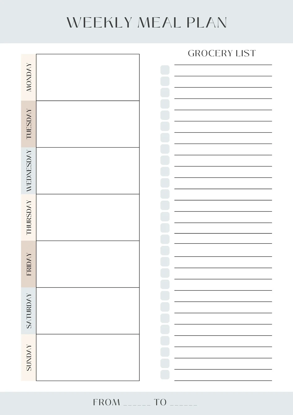 Free Printable Meal Planner Templates To Edit Online Canva