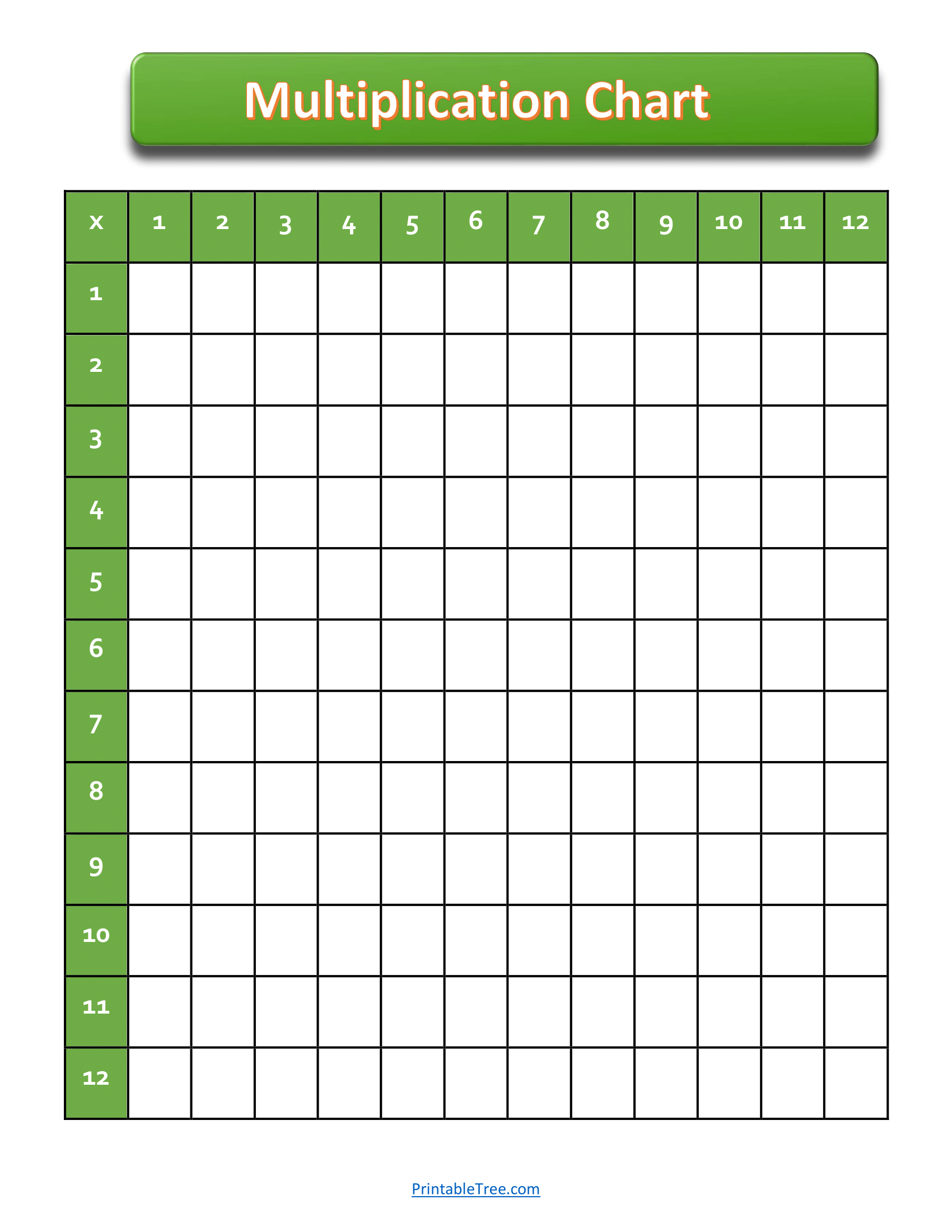 Blank Multiplication Chart Printable Pdf