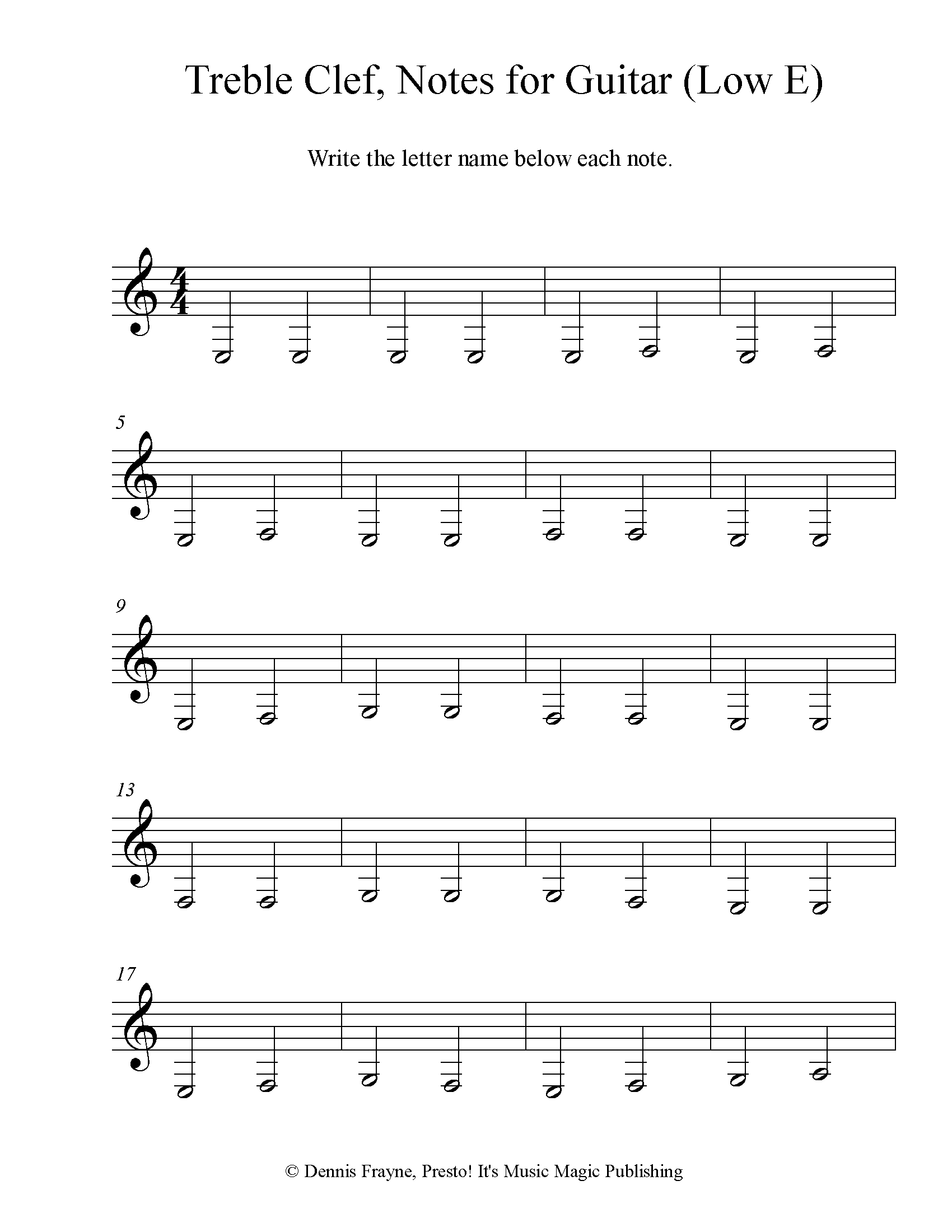 Free Printable Music Note Chart